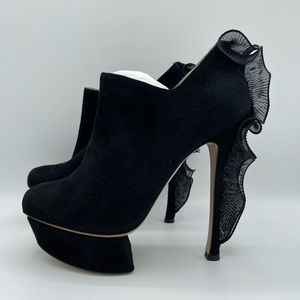 Nicholas Kirkwood Ruffle Suede Booties